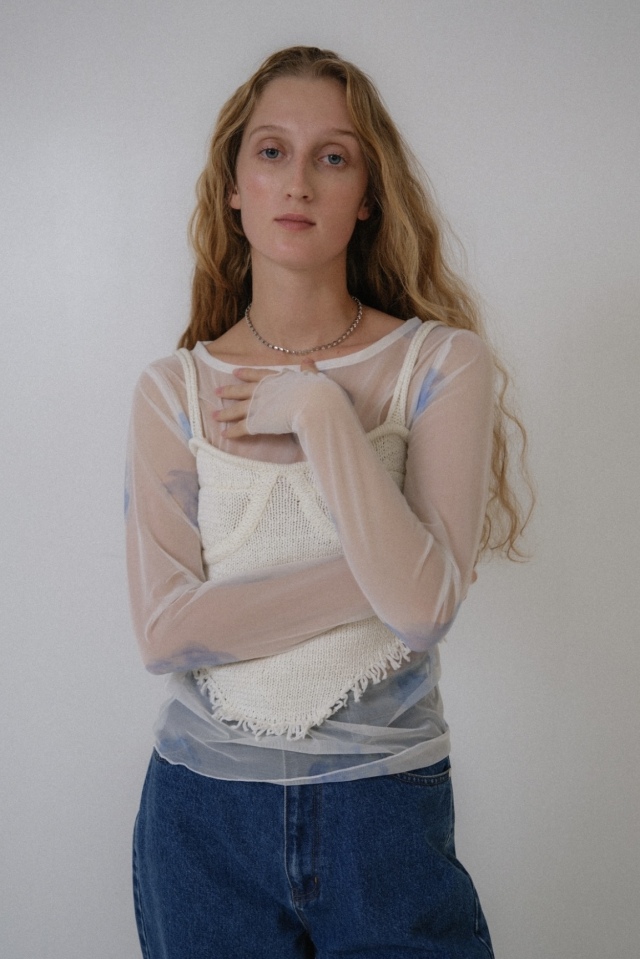 即完売　美品　Honey mi honey ♡ キャミソール　チュニック HONEY MI キャミソール tulle tiered tunic camisole : ZOZOTOWN