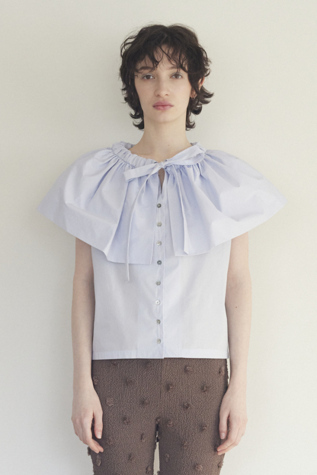 【HONEY MI HONEY】balloon collar ribbon blouse