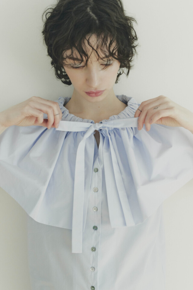 入荷now 口コミ balloon collar ribbon blouse トップス