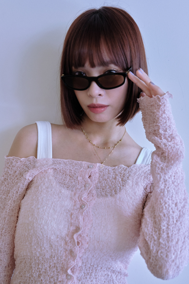 トップス HONEY MI HONEY sheer swell boat cardigan HONEY MI HONEY｜sheer swell boat cardigan｜ふんわりシアーの