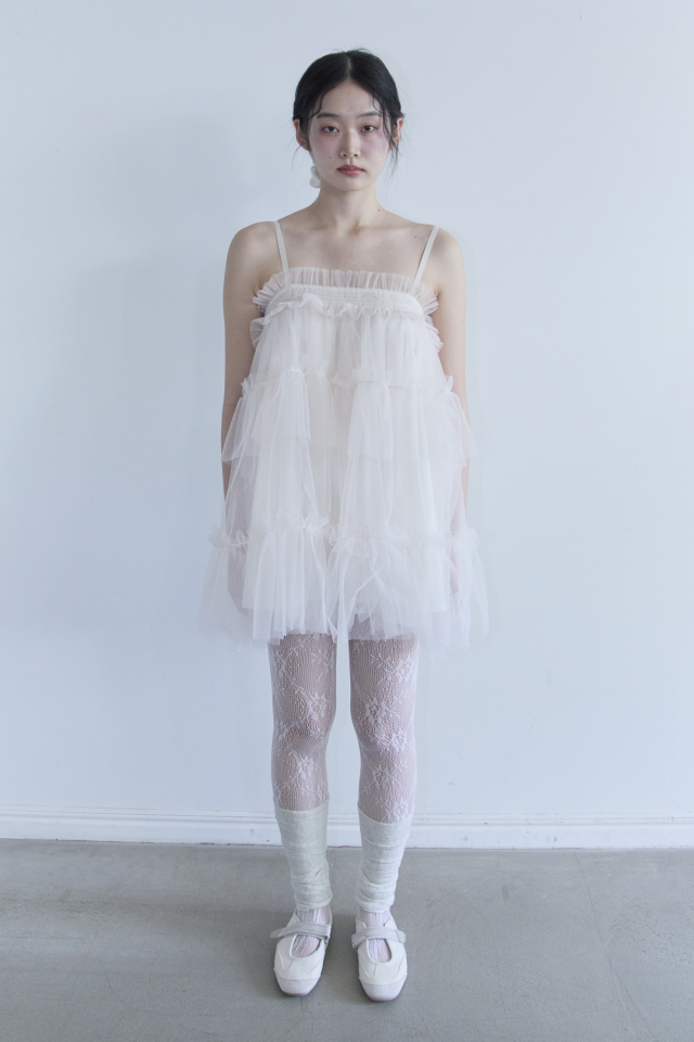 【めっちゃ変わる】 tulle tiered camisole tunic トップス