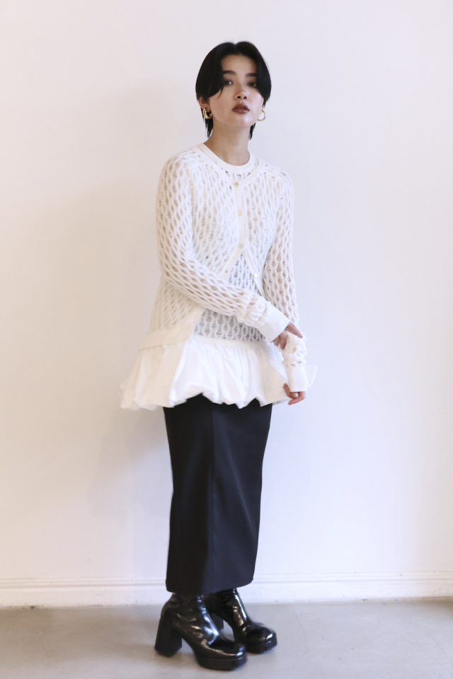 taffeta balloon cardigan