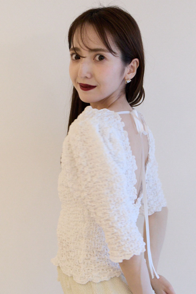 トップス HONEYMIHONEY swellcottonpuff sleeve tops swell cotton puff sleeve tops