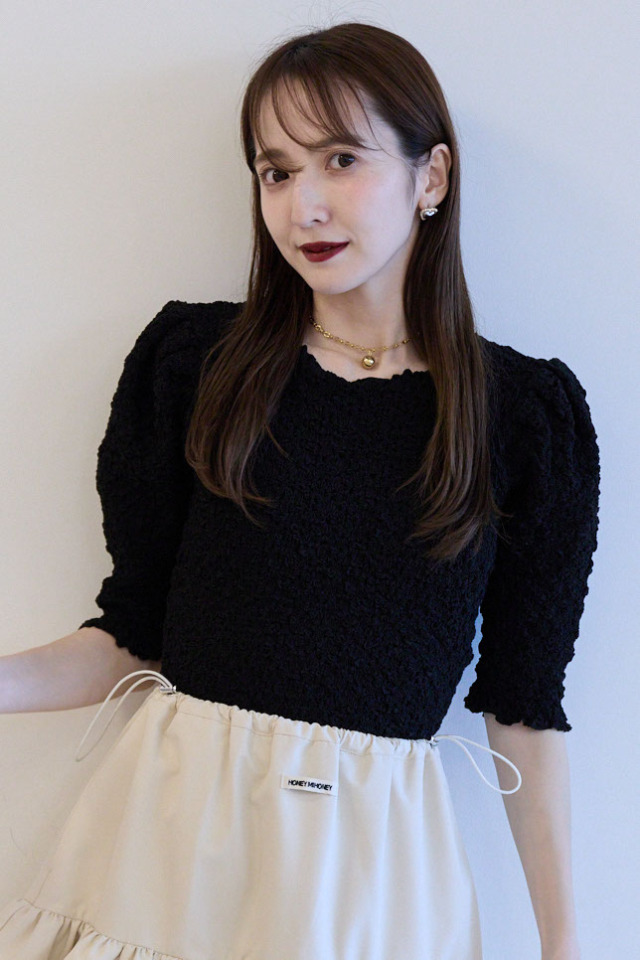 トップス HONEYMIHONEY swellcottonpuff sleeve tops swell cotton puff sleeve tops