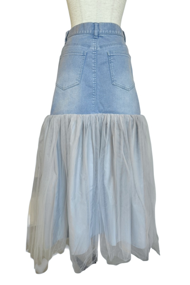 新品未使用タグ付　hholic tulle best 完売品 denim tulle skirt
