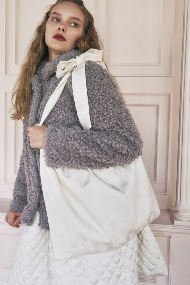 【HONEY MI HONEY】rose satin ribbon tote bag