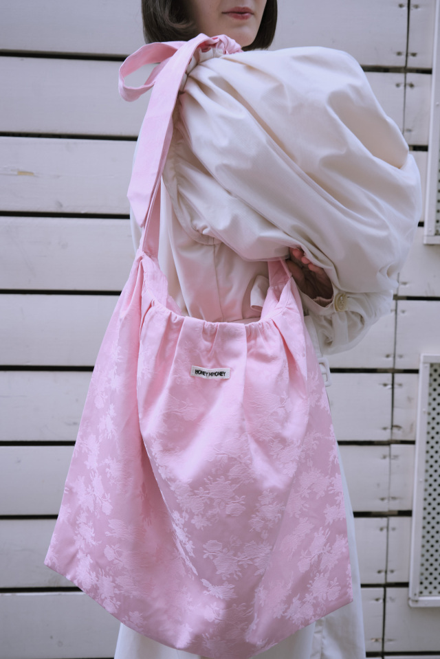 【HONEY MI HONEY】rose satin ribbon tote bag