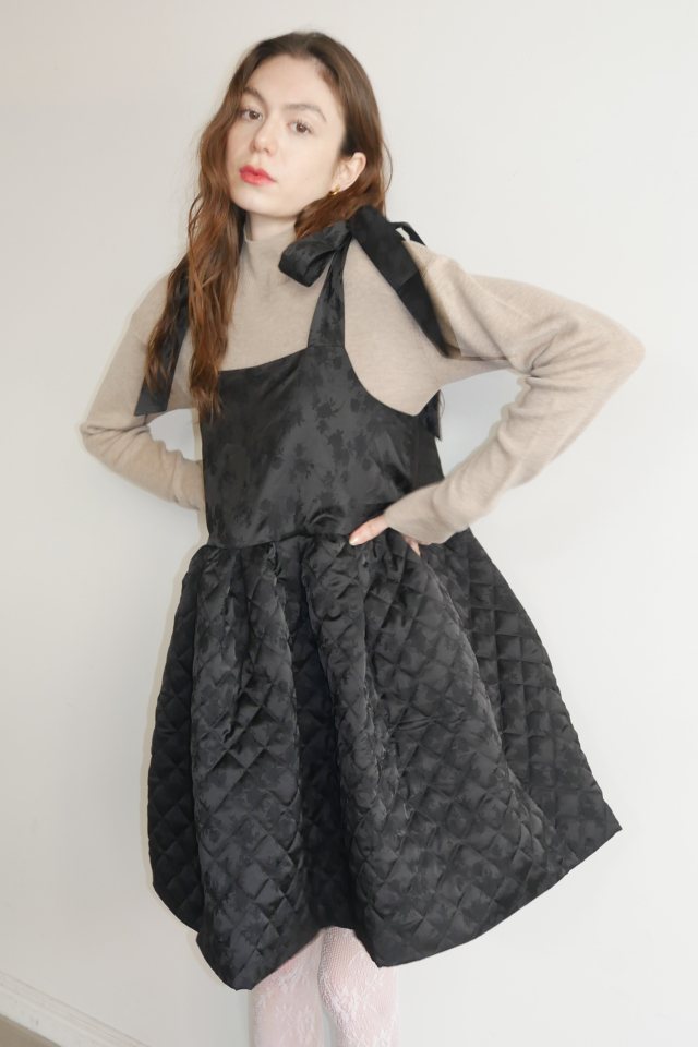 HONEY MI HONEY｜ローズサテンティアードミニワンピース｜リボン