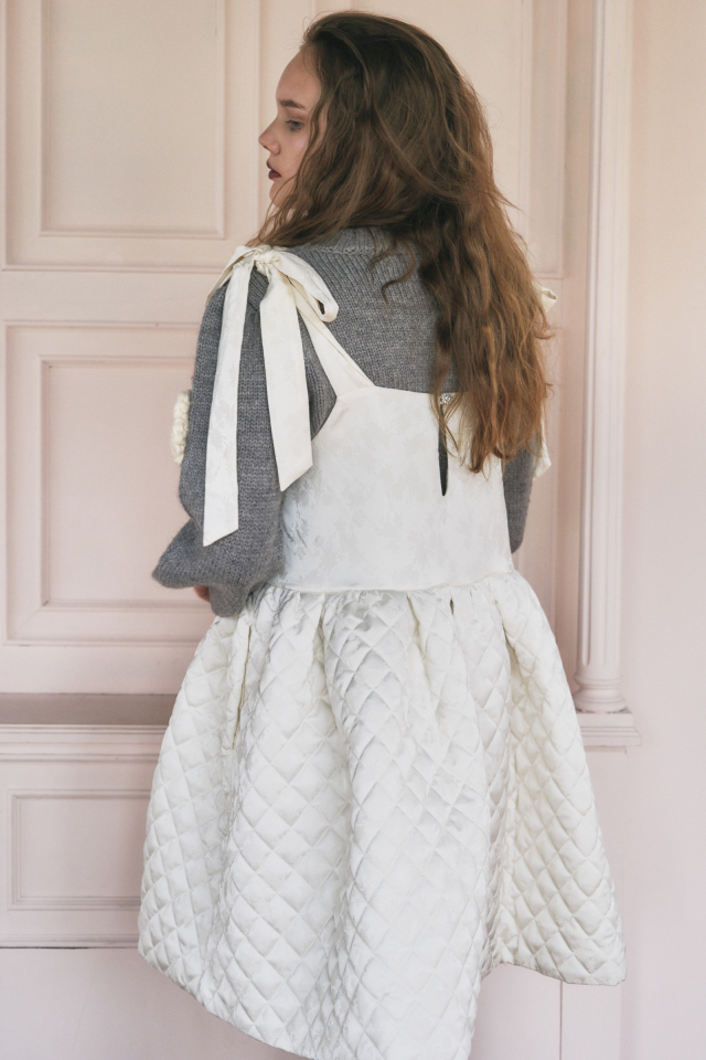 HONEY MI HONEY｜ローズサテンティアードミニワンピース｜リボン