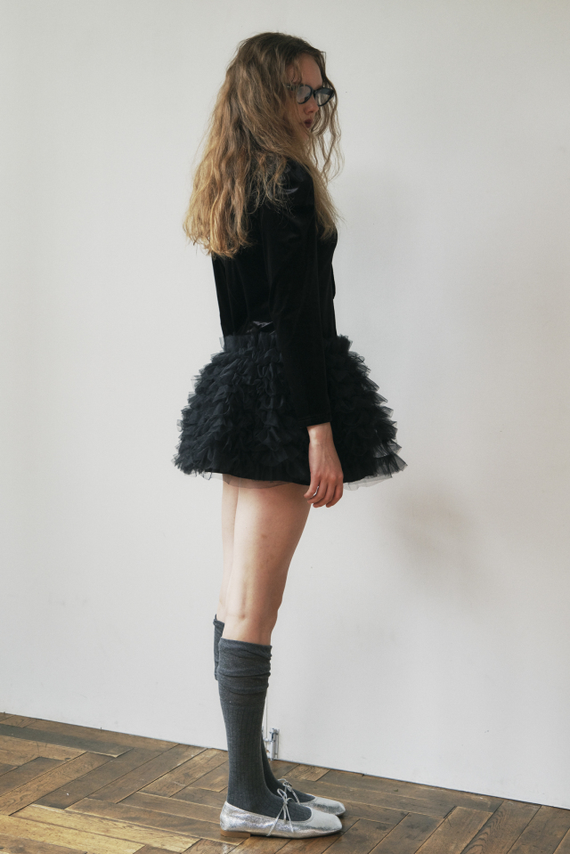 ワンピース HONEY MI HONEY velour mini one-piece HONEY MI HONEY ハニーミーハニー｜ベロア×チュール ミニ