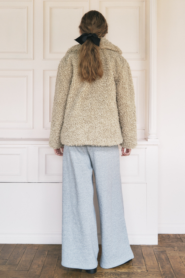 HONEY MI HONEY｜パールボタン付きボアジャケット｜大人可愛い冬アウター