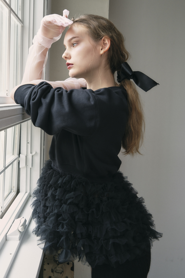 HONEY MI HONEY ハニーミーハニー｜チュールペプラムスウェット