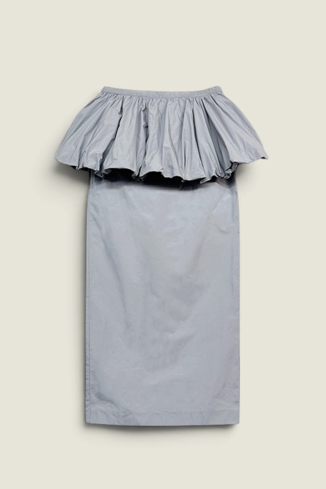 【HONEY MI HONEY】taffeta balloon peplum skirt