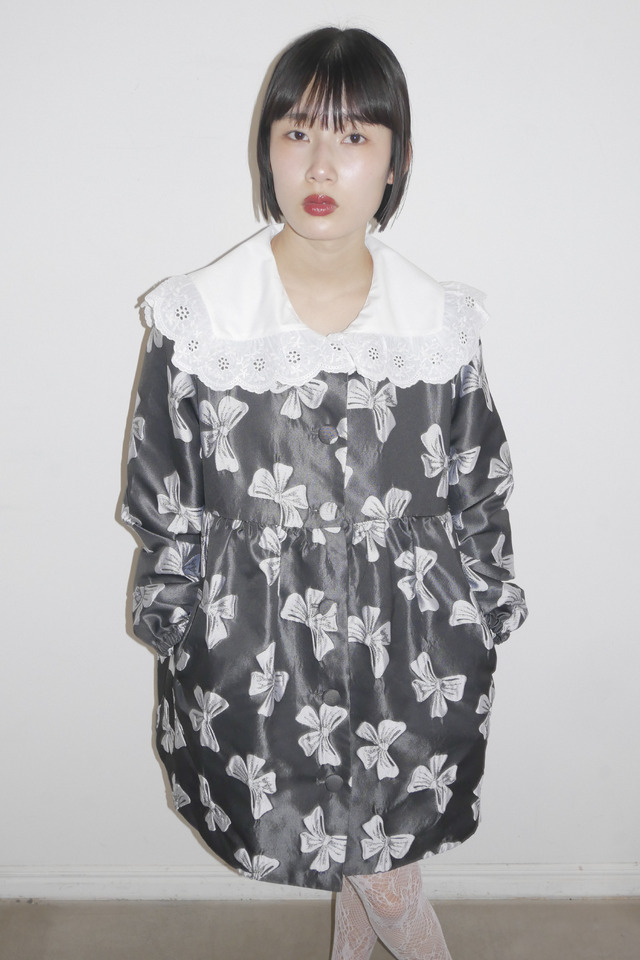 【HONEY MI HONEY】ribbon jacquard tunic jacket