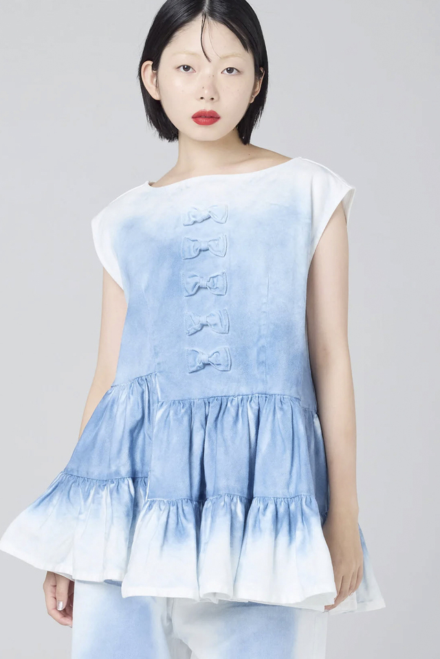 【Little Sunny Bite】color spray denim dress