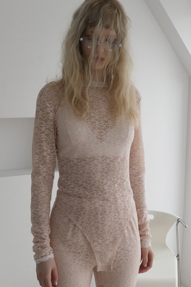 【HONEY MI HONEY】lace back open body suit