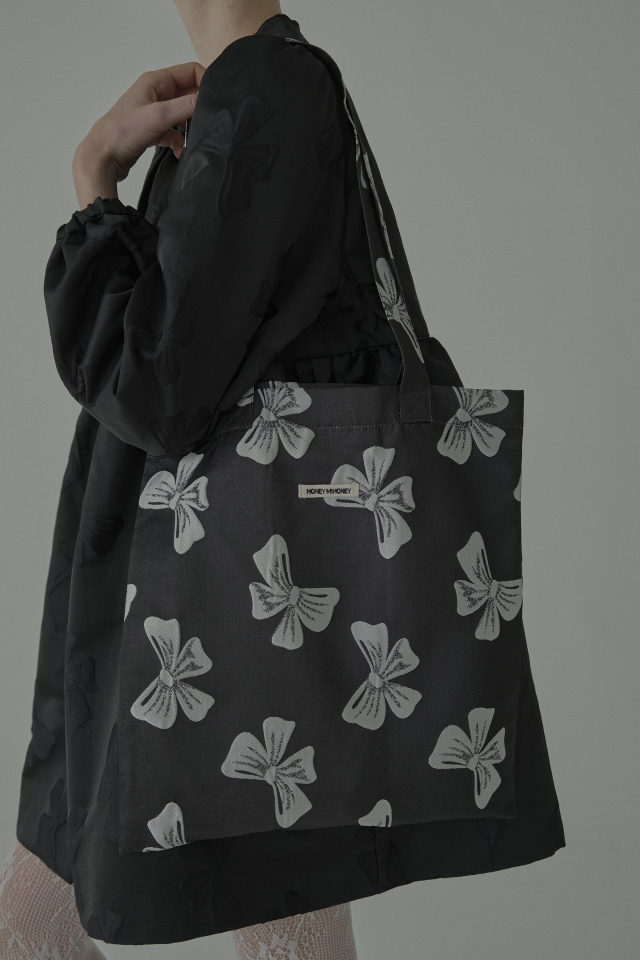 【HONEY MI HONEY】ribbon jacquard tote bag