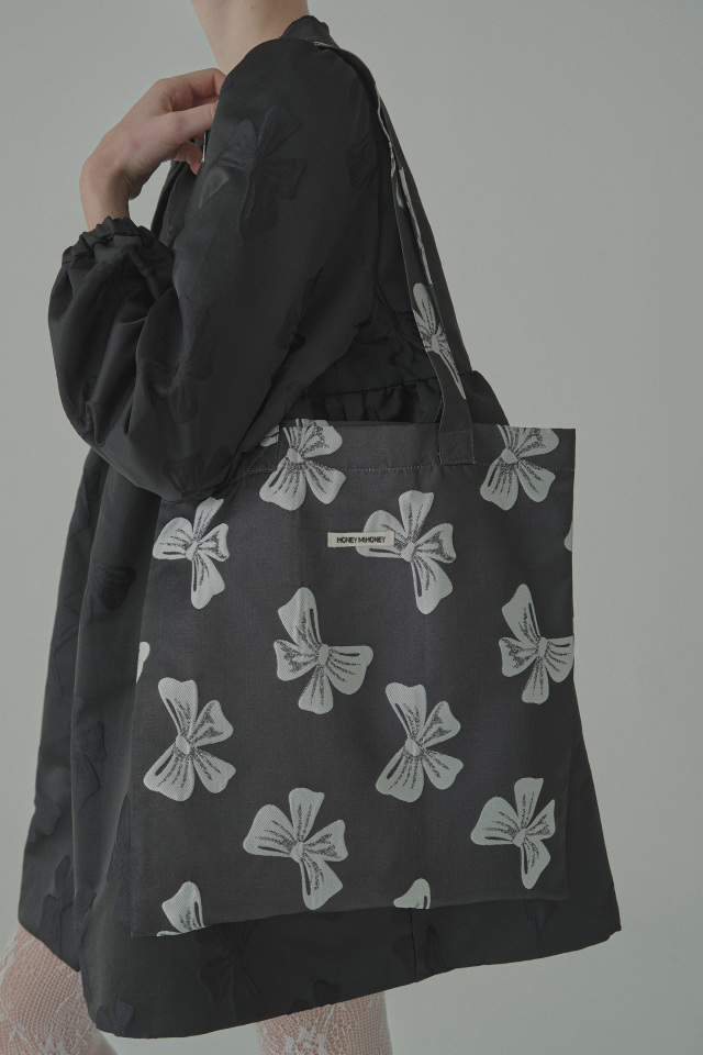 【HONEY MI HONEY】ribbon jacquard tote bag
