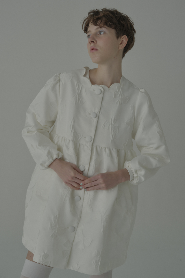 【HONEY MI HONEY】ribbon jacquard tunic jacket