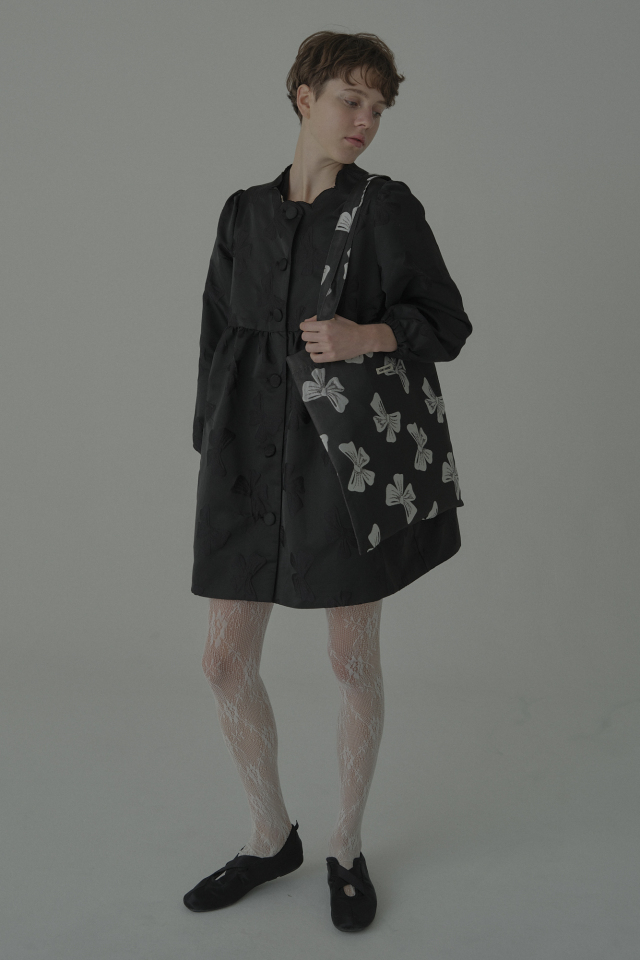 HONEY MI HONEY｜ribbon jacquard tunic jacket｜レディース