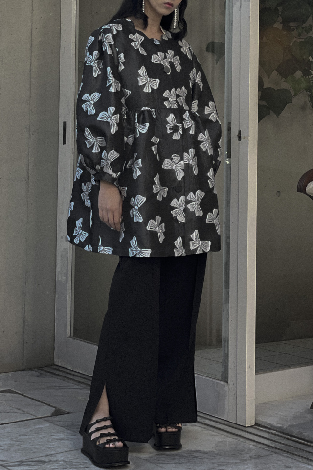 HONEY MI HONEY｜ribbon jacquard tunic jacket｜レディース