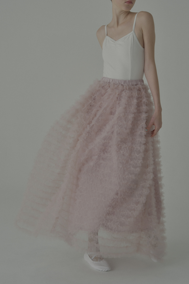 【HONEY MI HONEY】tulle tiered long skirt