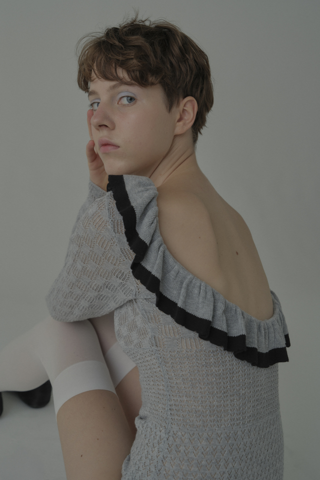 【HONEY MI HONEY】crochet frill knit bodysuit