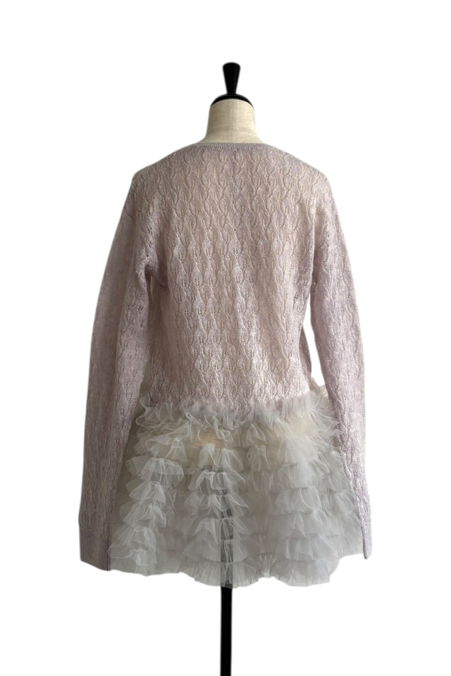 HONEY MI HONEY｜sheer mohair tulle peplum cardigan｜シアーモヘア