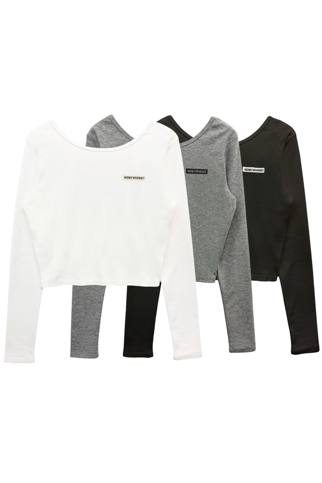 【HONEY MI HONEY】honey logo cropped long t-shirt