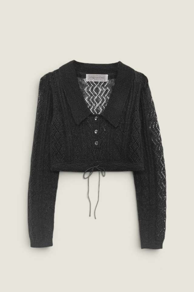 【HONEY MI HONEY】knit polo tops