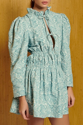 【GHOSPELL】Ryan Patterned Mini Dress