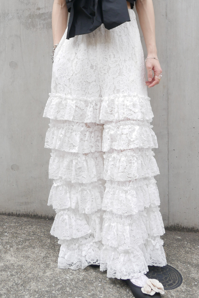 【HONEY MI HONEY】lace tiered wide pants