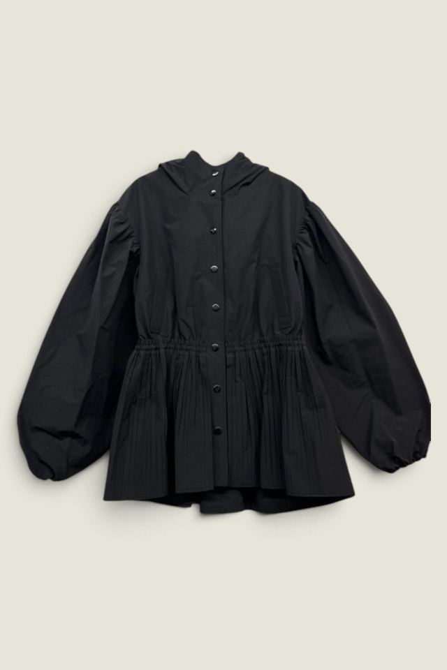 【HONEY MI HONEY】taffeta pleats blouson