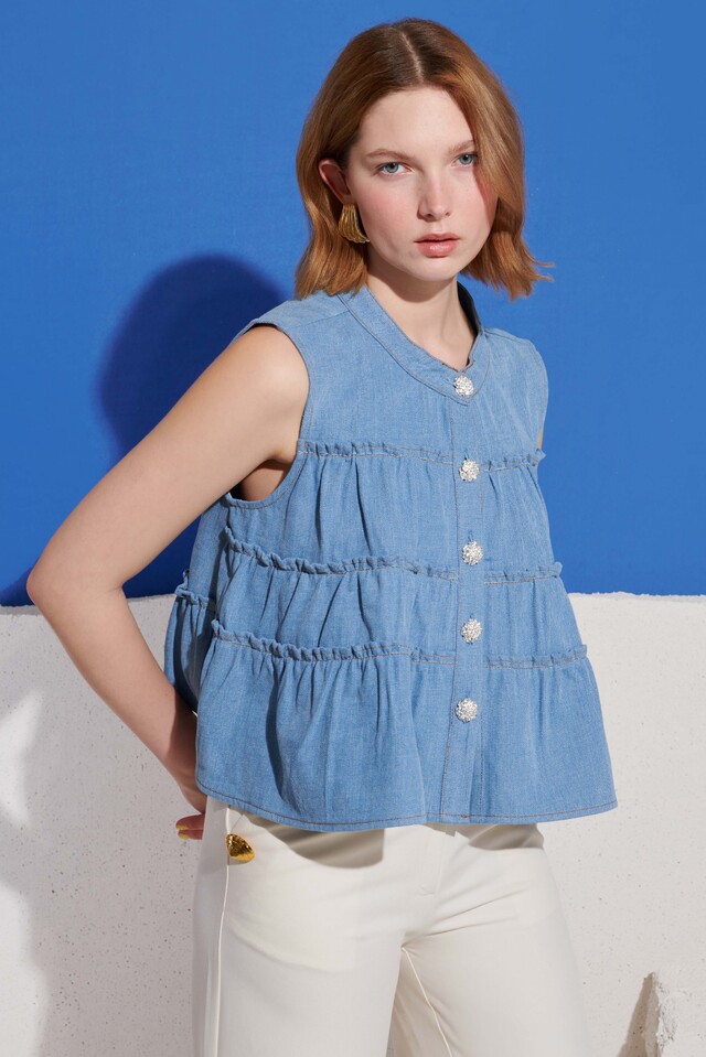 【sister jane】Kasos Denim Top