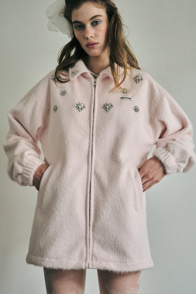 【HONEY MI HONEY】bijou melton blouson
