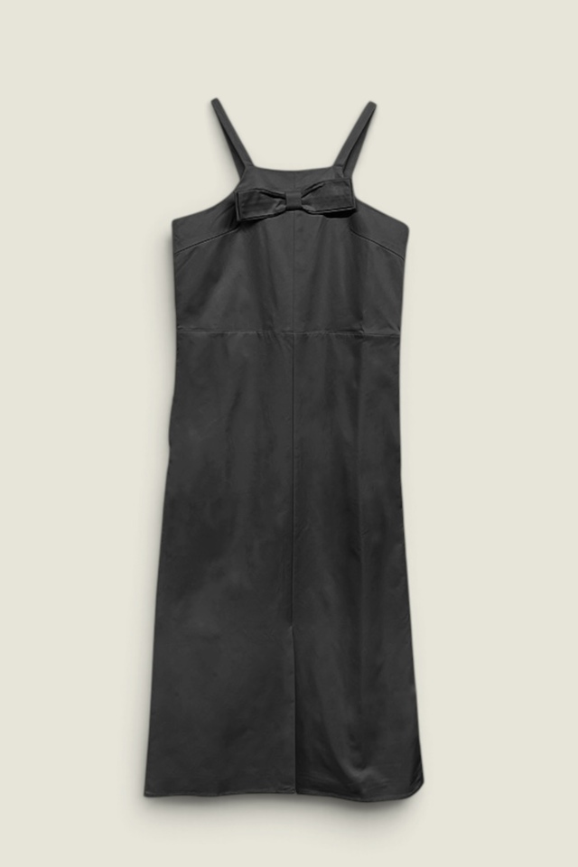【HONEY MI HONEY】ribbon halter neck long one-piece