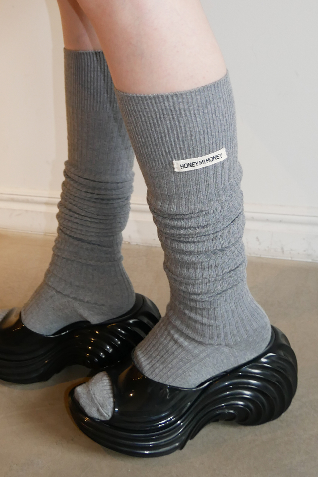 【HONEY MI HONEY】HONEY logo long socks