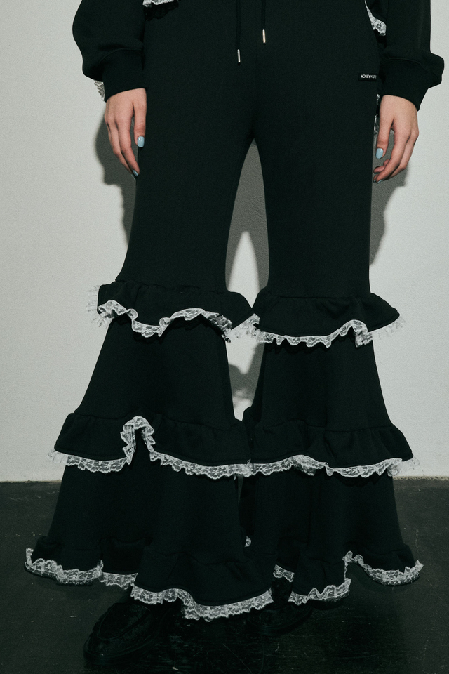 【HONEY MI HONEY】tiered frill sweat pants