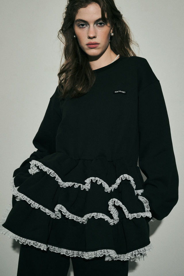 【HONEY MI HONEY】tiered frill sweat