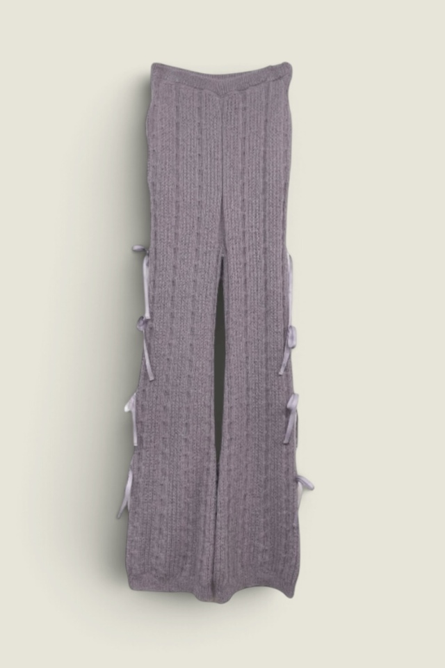 【HONEY MI HONEY】ribbon knit wide pants