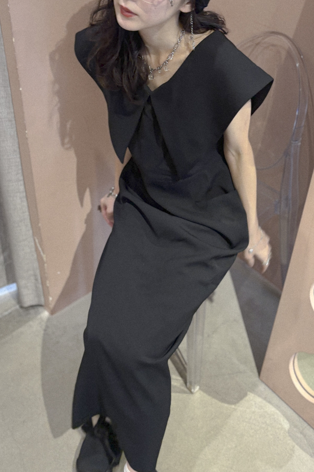 【ALORA THE WAY】sleeveless sailor collar one-piece