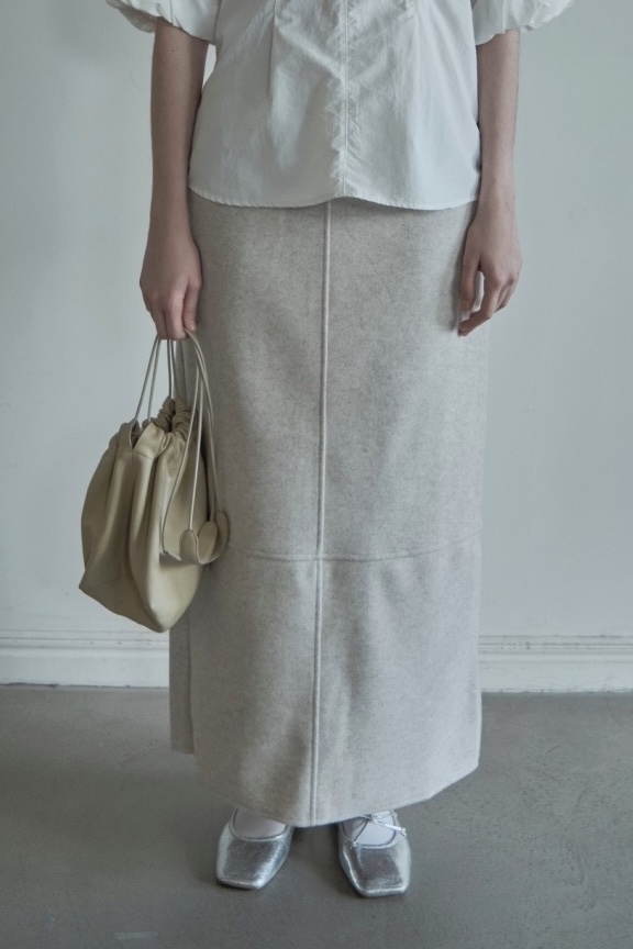 【ALORA THE WAY】wool like pencil skirt