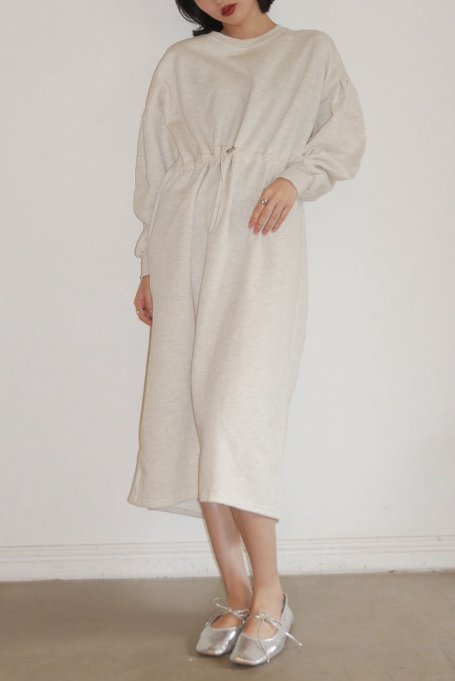 【ALORA THE WAY】drawstring sweat long one-piece