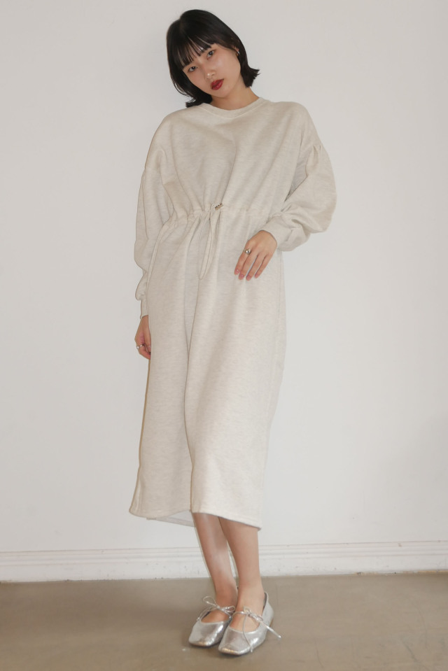 【ALORA THE WAY】drawstring sweat long one-piece