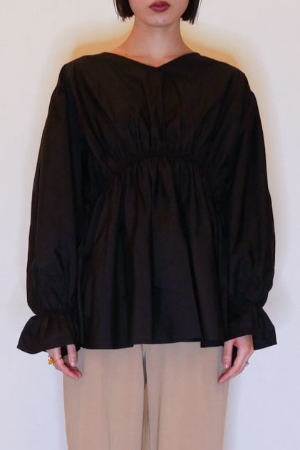 【ALORA THE WAY】drawstring peplum blouse