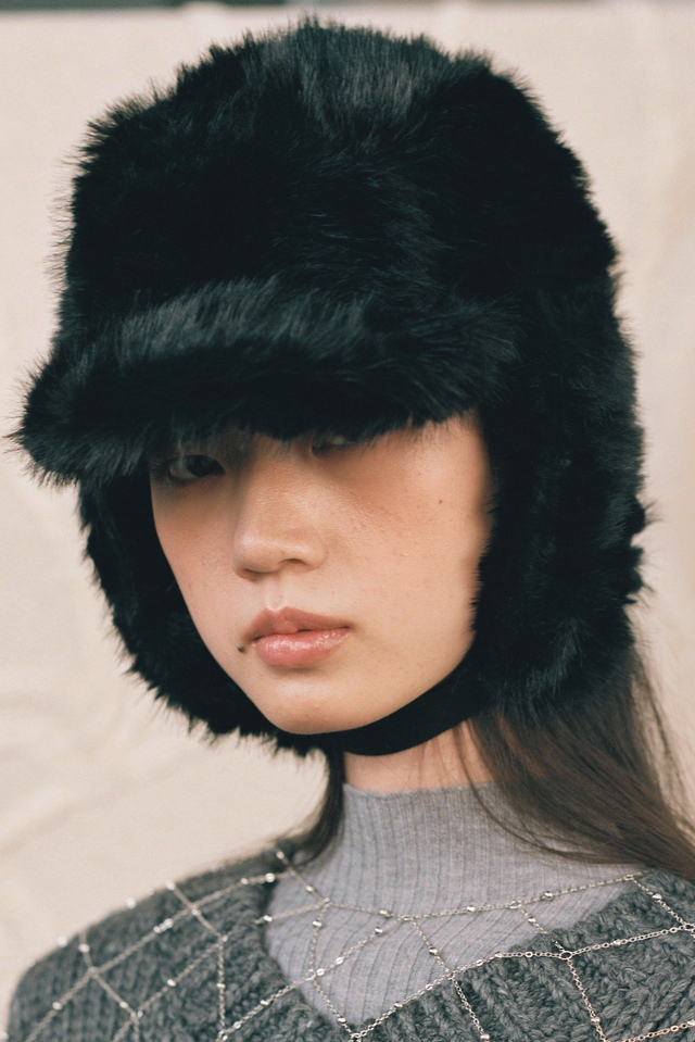 【AWESOME NEEDS】FUR TRAPPER CAP_CRUSH