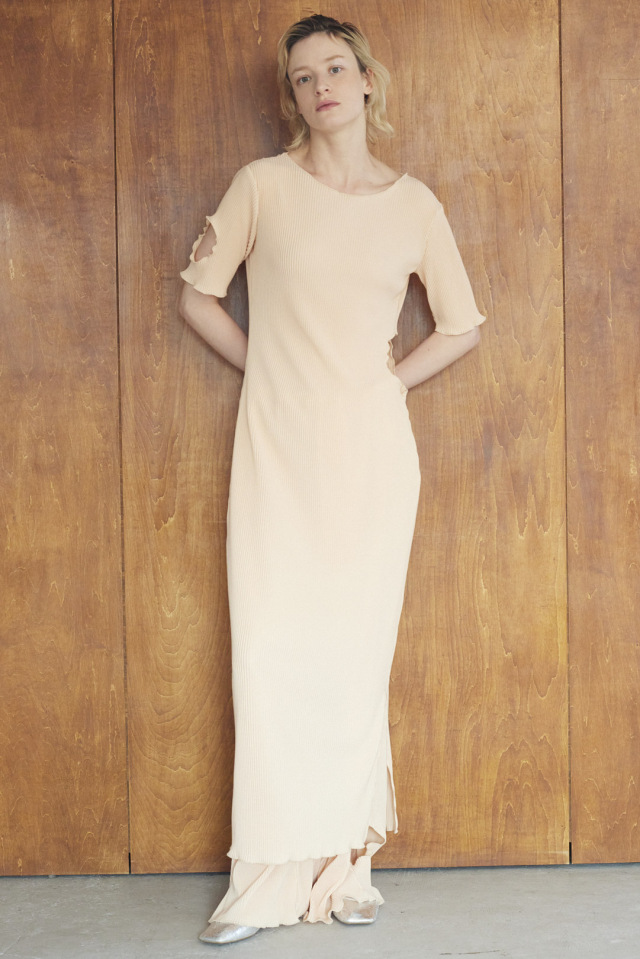 cut off pleats long one-piece