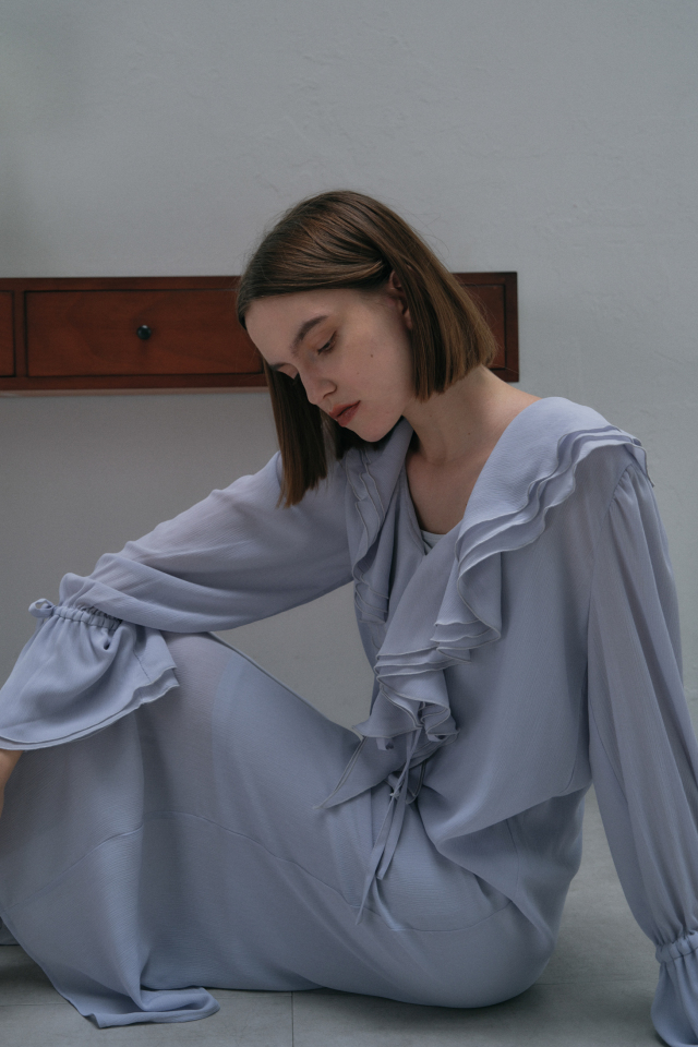【MAISON ELLIE】veil chiffon frill dress