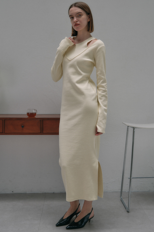 【MAISON ELLIE】layered like rib one-piece