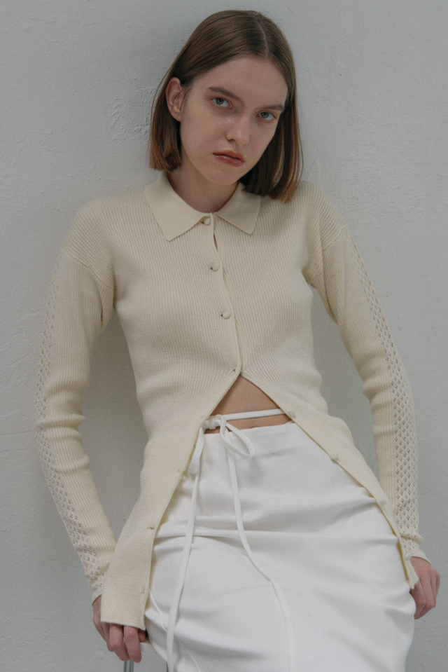 新品未使用】Maison Echelle 2WAYコットンニットカーディガン 2way